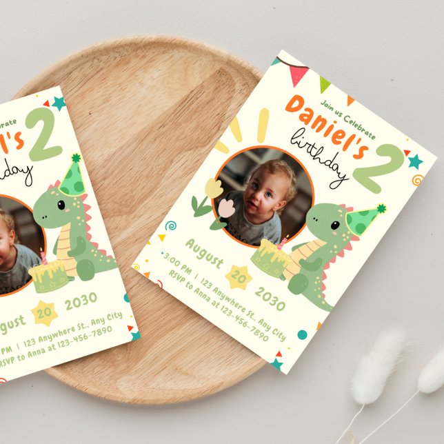 Dinosaur Anniversaire Fête Invitation (Créateur téléchargé)