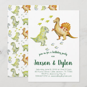 Dinosaur Anniversaire Fête Invitation