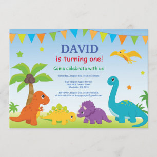 Dinosaur Anniversaire Invitation Dino Party