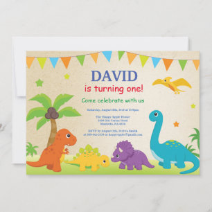 Dinosaur Anniversaire Invitation Dino Party