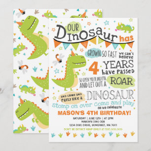 Dinosaur Anniversaire Invitation Dinosaur Roar Par