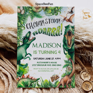 Dinosaur Anniversaire Patty Invitation Garçon Safa