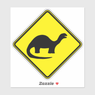 Dinosaur Art Silhouette Dinosaur Fan Kunstwarnung Aufkleber