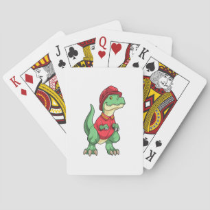 Dinosaur as Firefighter with Fire helmet Spielkarten