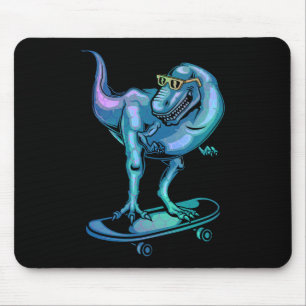 Dinosaur Auf Skateboard Skateboarding Dinosaur Aus Mousepad