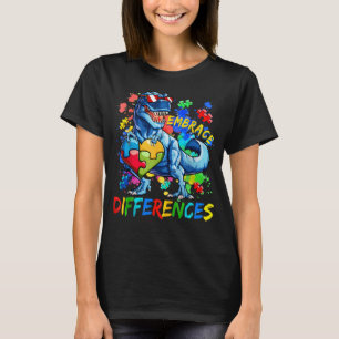 Dinosaur-Autismus-Bewusstsein Akzeptiere Unterschi T-Shirt