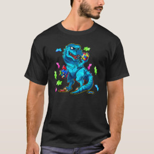 Dinosaur Autismus Lustige Kinder Dinosaurier T Rex T-Shirt