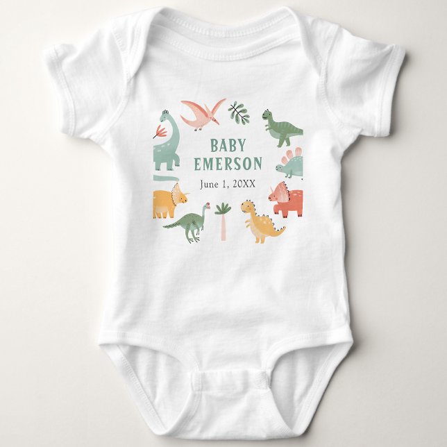 Dinosaur Baby Bodysuit Strampler (Dinosaur Baby Bodysuit by Painted Paperie
)