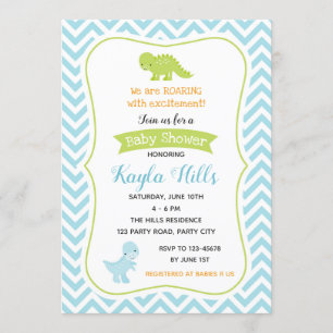 Dinosaur Baby Boy Shower Einladungen (Pastel)