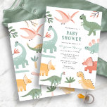 Dinosaur Baby Dusche Einladung<br><div class="desc">Laden Sie Ihre Lieben ein, um Ihr bevorstehendes kleines Wunder mit unserer Dinosaur Baby Shower Einladung zu feiern. Diese mit Liebe gestaltete und bezaubernde Auswahl an Einladungen ist perfekt für Babys und Babys, da wir sie so konzipiert haben, dass sie wirklich geschlechtsneutral sind. Die Dinosaurier wurden von Hand in fröhlichen,...</div>