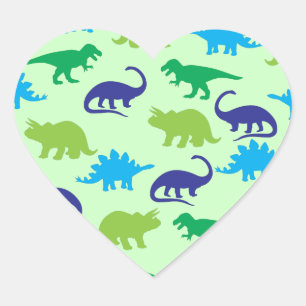 Dinosaur Baby Dusche Herz-Aufkleber