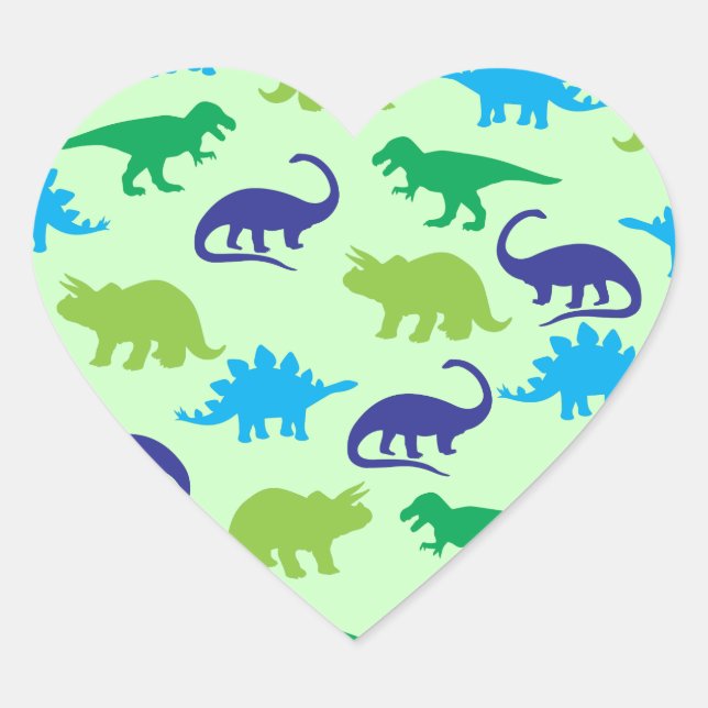 Dinosaur Baby Dusche Herz-Aufkleber (Vorderseite)