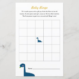 Dinosaur Baby Dusche Spiel Bingo Aktivität