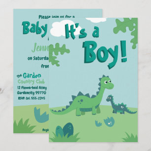 Dinosaur Baby garçon douche invitation