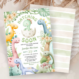 Dinosaur-Baby-Party Grünes Dino Geschlechtsneutral Einladung