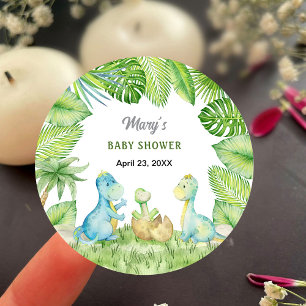 Dinosaur-Baby-Party Runder Aufkleber