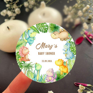 Dinosaur-Baby-Party Runder Aufkleber