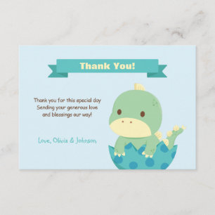Dinosaur-Baby-Shower-Dankeskarten für bevorstehend Dankeskarte