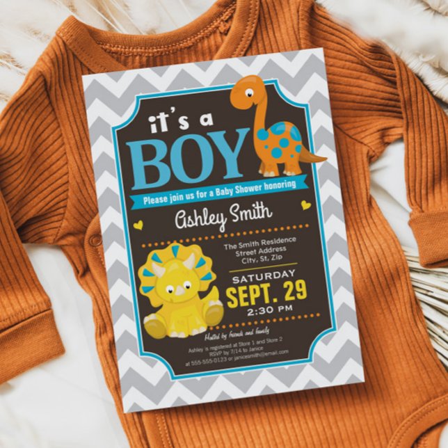 Dinosaur Baby Shower Einladung Boy (Von Creator hochgeladen)