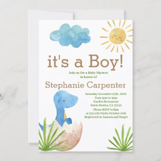 Dinosaur Baby shower Invitation garçon