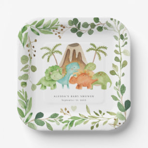 Dinosaur-Baby-Shower-Papierplatten Pappteller