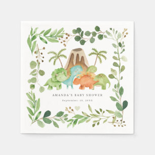 Dinosaur-Baby-Shower-Party-Papier-Servietten Serviette