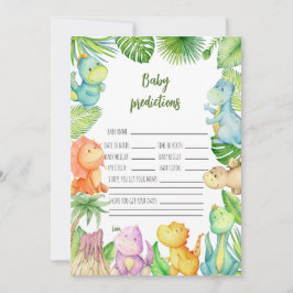 Dinosaur Baby Shower Predictions Card Einladung