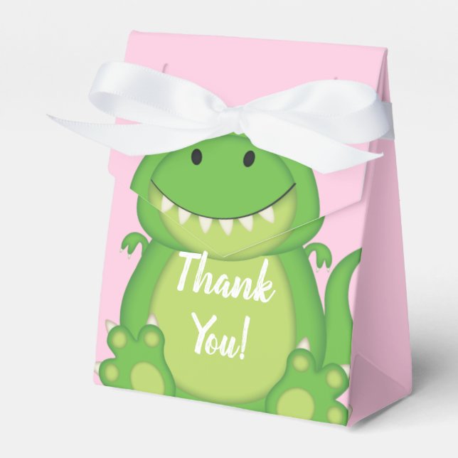Dinosaur Baby Shower T-Rex Pink Girl Geschenkschachtel (Vorderseite)