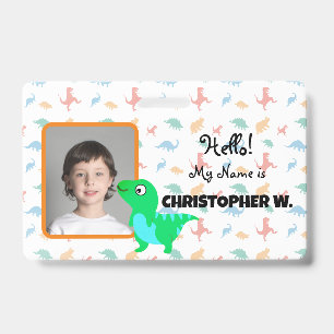 Dinosaur Baby T-Rex Kinder Namensschilder Ausweis