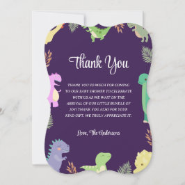 Dinosaur Babydusche danke Karte