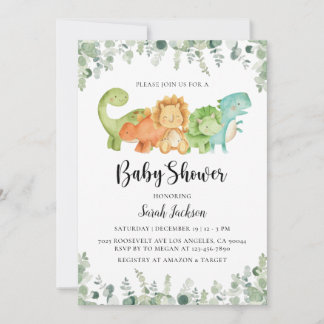 Dinosaur Babydusche Einladungen