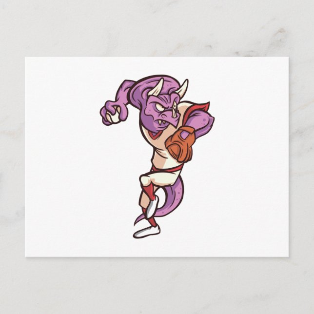 Dinosaur-Baseball Postkarte (Vorderseite)