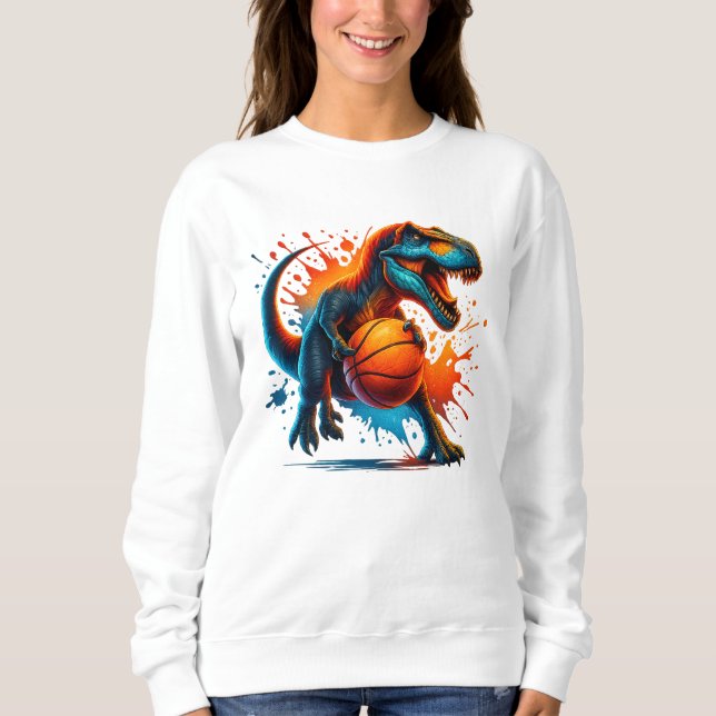 Dinosaur Basketball T - Shirt - T-Rex Sports Graph (Vorderseite)