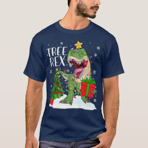 Dinosaur Baum Re Xmas Lichter Lustiger Dinosaurier T-Shirt