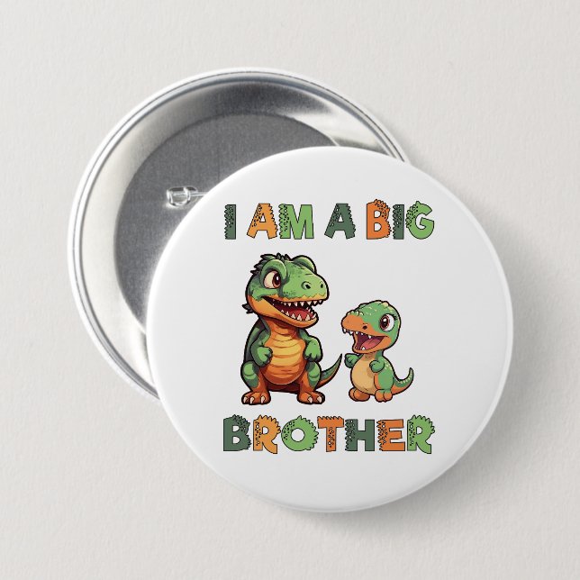 Dinosaur Big Brother Button (Vorne & Hinten)
