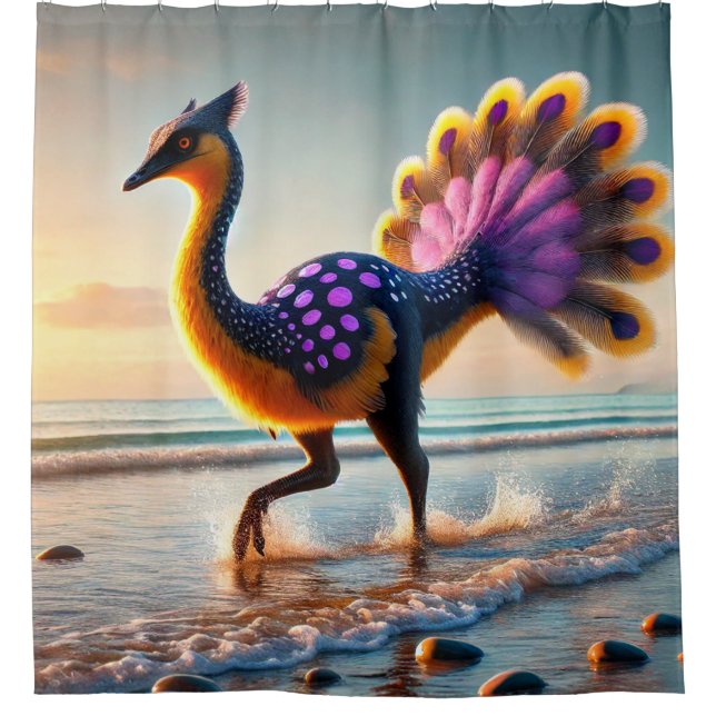 Dinosaur Bird Duschvorhang (Vorderseite)