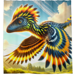 Dinosaur Bird Duschvorhang