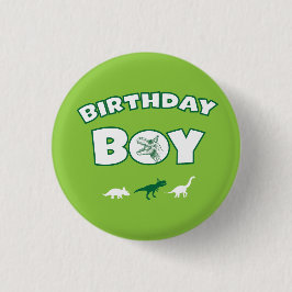Dinosaur Birthday Boy Button
