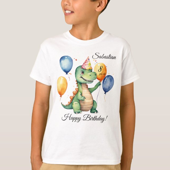 Dinosaur Birthday Boy T-Shirt (Vorderseite)