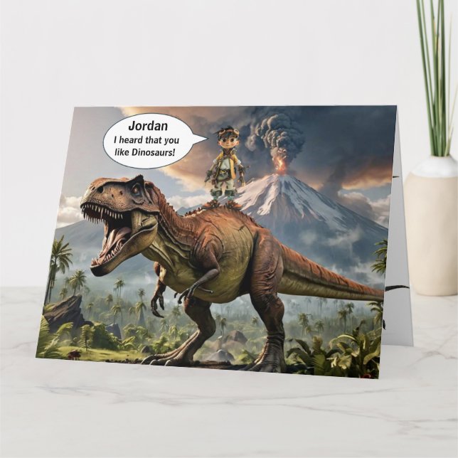 Dinosaur Birthday Card Karte (Vorderseite)