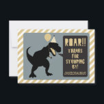 Dinosaur Birthday Danke, Card Gold Dankeskarte<br><div class="desc">Lass allen,  wie sehr du sie schätzt,  die vorbeischauen! Editieren Sie einfach den Namen auf der Vorderseite und die persönliche Nachricht auf der Rückseite!</div>