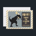 Dinosaur Birthday Danke, Card Gold Dankeskarte<br><div class="desc">Lass allen,  wie sehr du sie schätzt,  die vorbeischauen! Editieren Sie einfach den Namen auf der Vorderseite und die persönliche Nachricht auf der Rückseite!</div>