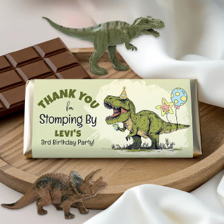 Dinosaur Birthday DIY Chocolate Bar Favor Wrapper