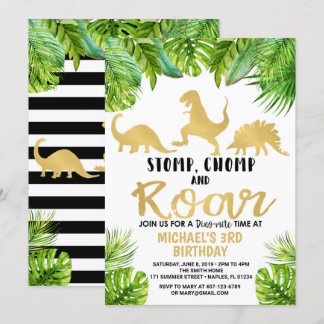 Dinosaur Birthday Einladung