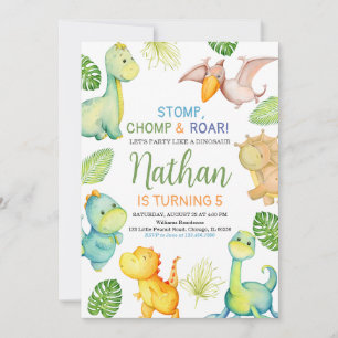 Dinosaur Birthday Einladung