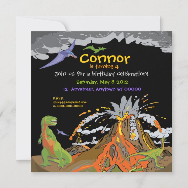 Dinosaur Birthday Einladung (Vorderseite)