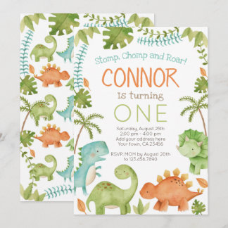 Dinosaur Birthday Einladung
