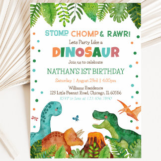 Dinosaur Birthday Einladung