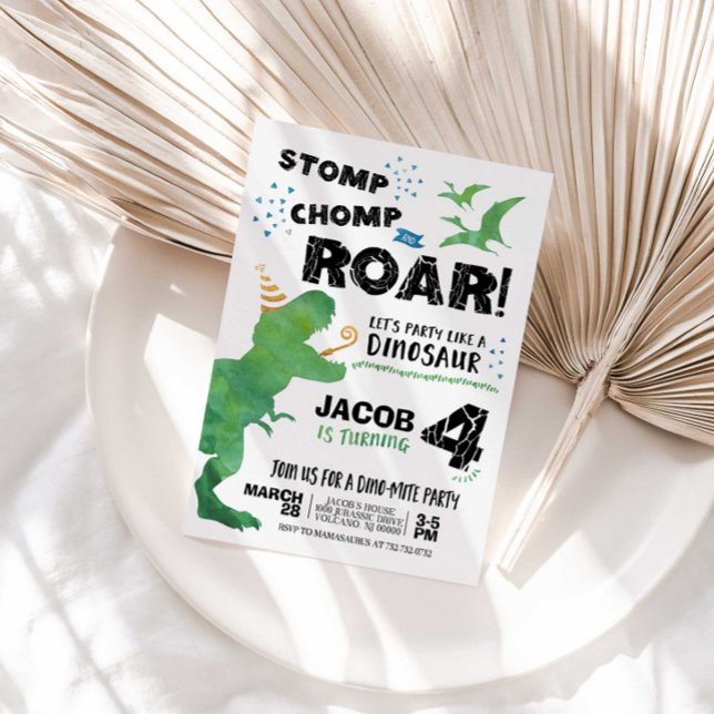 Dinosaur Birthday Einladung (Von Creator hochgeladen)