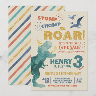 Dinosaur Birthday Einladung